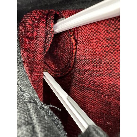 Womens George Sweater Size Medium Red and Black Plaid Long Sleeve Button Up - Picture 9 of 13